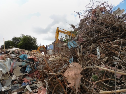 Demolition in progress in June 2015